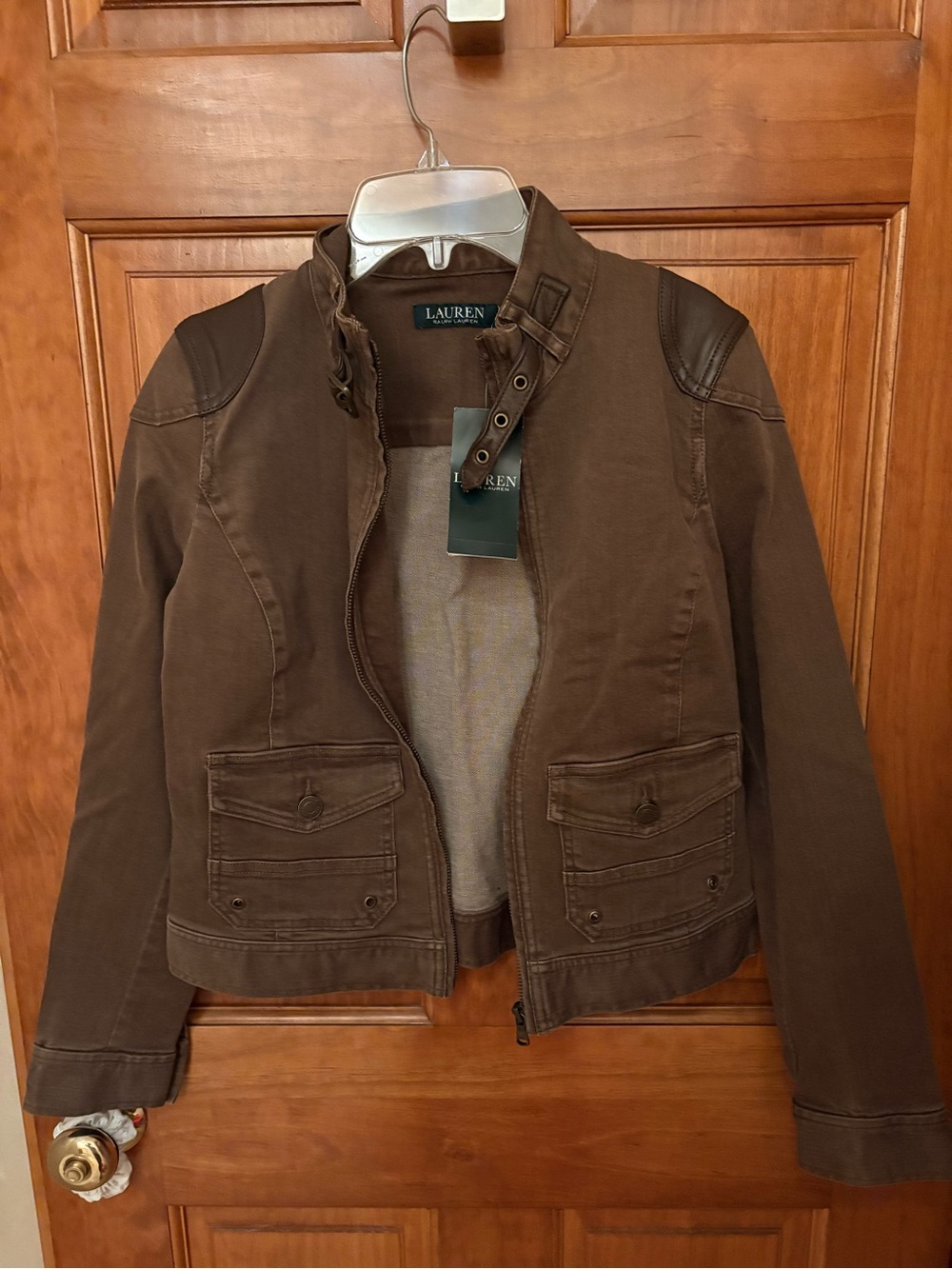Ralph Lauren Woman Brown Denim motorcycle jacket